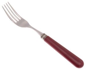 Forchetta tavola MIstral Set di 6 Pezzi in acciaio 18.10 AISI430 Lunghezza 26 manico in polipropilene PPL con ghiera metallica lavabile in lavastoviglie Bordeaux
