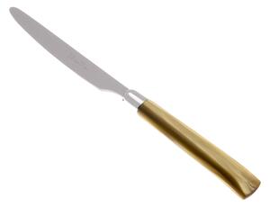 Coltello tavola seghettato MOD Giada Set di 6 Pezzi in acciaio 18.10 Lunghezza 26 cm manico in PBT lavabile in lavastoviglie colore Verde Oliva