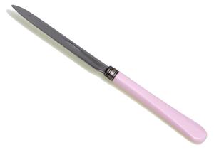 Coltello tavola seghettato MOD Giulietta Set di 6 Pezzi in acciaio 18.10 Lunghezza 23 cm manico in PBT lavabile in lavastoviglie colore rosa