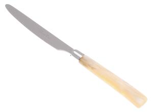 Coltello tavola seghettato MOD Giada Set di 6 Pezzi in acciaio 18.10 Lunghezza 26 cm manico in PBT lavabile in lavastoviglie colore Avorio