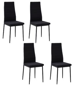HOMCOM Set 4 Sedie per Soggiorno Imbottite in Tessuto, Sedie Sala da Pranzo Moderne con Gambe in Metallo, Capacità 120 kg, Nero | Aosom Italy