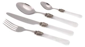 Set Posate colorate 24 Pezzi PENELOPE in acciaio inox 18/10 manico in metacrilato spessore 2,5 mm colorato bianco