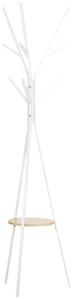 HOMCOM Appendiabiti Attaccapanni da Terra Verticale Moderno per Ingresso Bianco 45x45x180cm|Aosom