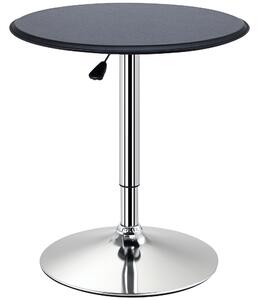 HOMCOM Tavolino da Bar Cromato, Tavolo Rotondo Regolabile in Altezza con Sistema Lift Up, Piano Rotondo Girevole 360° Φ63x67-93cm|Aosom