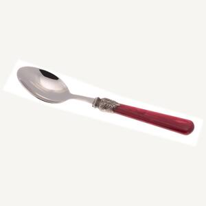 Cucchiaio da Tavola ELENA Set di 6 cucchiai tavola in acciaio 18.10 AISI430 Dimensioni : 26 cm manico in Polimetilmetacrilato PMMA con ghiera metallica lavabile in lavastoviglie Bordeaux