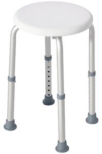 HomCom Sgabello bagno, Sgabello doccia regolabile in altezza Sgabello antiscivolo, bianco|Aosom