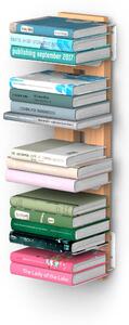 Libreria verticale Fissaggio a PARETE SOSPESA ZIA ORTENZIA 20x32xh 65 cm con struttura in legno massello di faggio evaporato colore naturale. Mensole in acciaio smaltato