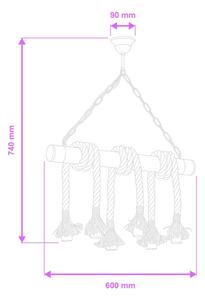 Brilagi - Lampadario a sospensione con catena KOS 6xE27/60W/230V faggio