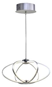 Lampada a sospensione a LED SHINE 1 in acciaio e policarbonato 40x40xh120 cm 26 W- 1700 Lumen , colore silver satinato