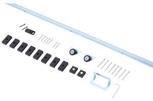 HOMCOM Kit Porta Scorrevole in Metallo con Utensili, Rulli, Guida, Blocchi e Chiave Esagonale, 186x2.5x3.77 cm|Aosom