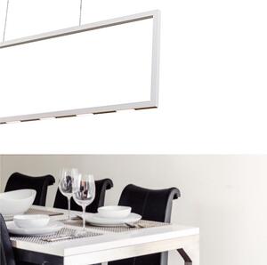 Lampada A Sospensione SAPHIR in Acciaio e Policarbonato 110x60xh 1200 cm- 34 W- 2250 Luci verso il basso e verso L'alto Lumen finitura Colore bianco