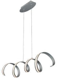 Lampada a sospensione a LED SHINE 3 in acciaio e policarbonato 70x20xh120 cm 30 W- 2700Lumen , colore silver satinato