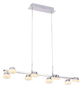 Lampada a sospensione a LED NADINE in Acciaio e VETRO OPAL 80x22xh filo 120 -10cm - 48 W- 1790 Lumen Colore CROMO