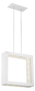 Lampada a sospensione a LED ANCLE in acciaio e policarbonato 40x40xh120 cm MAX - 40 W- 3880 Lumen Laccato bianco