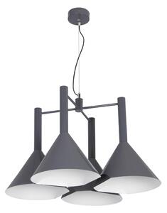 Lampada a sospensione a LED CONIKA in acciaio e policarbonato 75x75xh120 cm 13 W- 750 Lumen , grigio Bianco