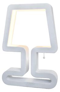 Abat Jour, Lampada da tavolo a LED LOGO in acciaio e policarbonato 21x50xh30 cm 12 W- 758 Lumen , colore bianco