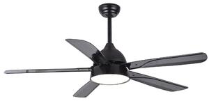 Ventilatore da soffitto acciaio e Pale in ABS XL SHAMAL con telecomando 1422xh360-480 mm max con luce 24 W colore Nero