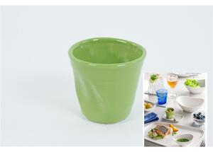 Bicchiere in Gres accartocciato caff� in Gres DEVOTION TO COLORS 6,5x6,5xh6 cm - cl 11 confezione 6 pezzi verde