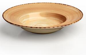 Piatto Pasta con falda in GRES Alta Cucina diametro 28,5 cm lavabile in lavastoviglie, adatto al microonde decoro sotto smalto colore Zenzero Beige