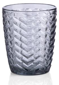Bicchieri Acqua 6 pezzi in Pasta di Vetro BALI diametro 8xh10 cm - 270 Ml in vetro pressato adatto alla lavastoviglie colore Grigio