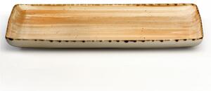 Rettangolare, Vassoio in GRES Alta Cucina 30x18cm lavabile in lavastoviglie, adatto al microonde decoro sotto smalto colore Zenzero Beige