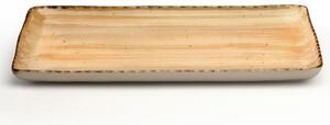 Rettangolare in GRES Alta Cucina 35x23 cm lavabile in lavastoviglie, adatto al microonde decoro sotto smalto colore Zenzero Beige