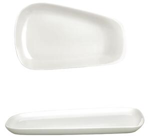 Piatto da portata TRAPEZIO in porcellana alluminica al 30 % MIAMI 29x18xh2 cm lavabile in lavastoviglie, ideale per la ristorazione anti sbeccatura