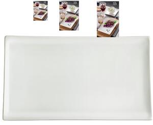 Piatto Rettangolare da portata in porcellana alluminica al 30 % MIAMI 28x14xh1,7 cm lavabile in lavastoviglie, ideale per la ristorazione anti sbeccatura