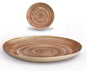 Piatto Grande , pasta, portata in GRES Alta Cucina diametro 32,5x3,5 cm lavabile in lavastoviglie, adatto al microonde decoro sotto smalto colore Grigio cumino
