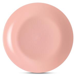 Piatti piani set pezzi 6 posti tavola in porcellana con decoro Sottosmalto Collezione Mitika lavabile in lavastoviglie Rosa Capri