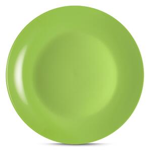 Piatti piani set pezzi 6 posti tavola in porcellana con decoro Sottosmalto Collezione Mitika lavabile in lavastoviglie colore Verde Ortisei
