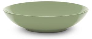 Piatti Fondi set pezzi 6 posti tavola in porcellana con decoro Sottosmalto Collezione Mitika lavabile in lavastoviglie colore Verde Erice
