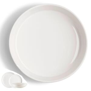 Piatti Fondi set pezzi, 6 posti tavola in porcellana limoges SKANDIA cm 22 lavabile in lavastoviglie Bianco Freddo