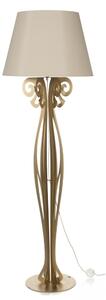 Lampada da terra raffinata CIRCEO in metallo, dimensioni 60x h 180 cm, forma di reticolato, simile a una classica piantana colore oro con paralume colore Sabbia