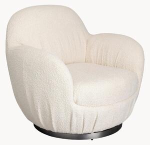 Poltrona girevole imbottita in bouclé Nube
