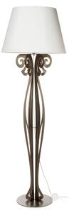 Lampada da terra raffinata CIRCEO in metallo, dimensioni 60x h 180 cm, forma di reticolato, simile a una classica piantana colore Bronzo con paralume colore Avorio