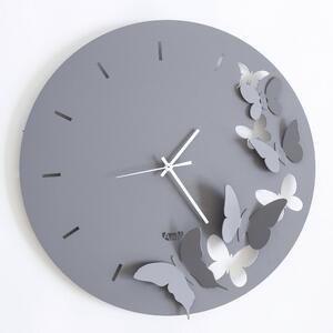 Orologio Butterfly Spring in metallo, diam.40, colore Ardesia