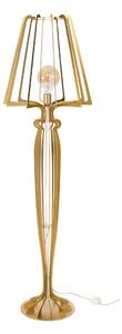 Lampada da terra raffinata Minerva in metallo, diaensioni .48x h 166 cm, forma di reticolato, simile a una classica piantana con paralume colore Oro Trasparente