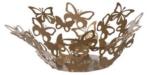 Centrotavola composto da varie farfalle che, con le loro ali traforate FARFALLOSO, dimensioni 37 x h 16 cm, colore Oro Laccato