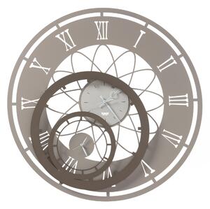 Orologio da parete numeri romani CRONOS Diametro 70 cm richiama la struttura di una meridiana colore Sabbia, bronzo e avorio