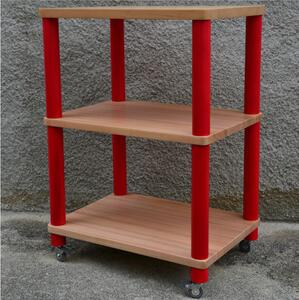 Carrello da cucina in legno con ripiani in massello 50x70xh100 legno di mogano colorato e ripiani in massello
