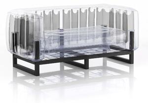 Divano Yomi eko struttura in alluminio, dimensioni 76x151xH69 cm peso 14,6 kg, seduta gonfiabile in TPU colore nero bicolore