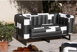 Divano Yomi Edizione Limitata NEP dimensioni 76x151xH69 cm peso 14,8 kg, seduta gonfiabile in TPU colore bianco e nero Aluminium