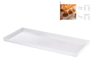 Vassoio Da Portata Rettangolare In Plexiglass (trasparente O Bianco) Con Manici (Cm 28 X 20 H 4,5, Plexiglass Bianco - 3