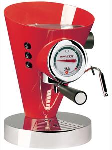 Macchina da caff� DIVA Bugatti in acciaio inox 24x24x 36.5 cm -Peso 9,5 kg, 0,8 Litri per caff� macinato e in polvere Prodotta interamente in Italia con Garanzia Italiana Rosso