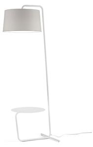 Lampada piantana da TERRA Tavolino Struttura in acciaio verniciato NOMAD Dimensioni 60x45xh 88 cm - 10,5 kG Paralume in tessuto bianco � 50 x h 27 cm