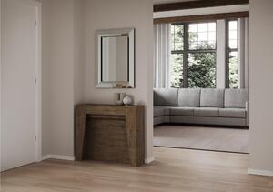 Consolle Allungabile con 4 allunghe ANEA 90x48xh77 cm estensibile fino a 211 cm Allunghe all'interno tutto in legno di Frassino colore Noce