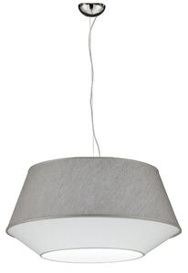 Lampadario a sospensione con Tessuto Grigio Chiaro DIAMANTE �60xh38cm- peso 1,2 kg Supporto in Metallo Sospensione