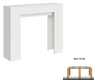 Consolle Allungabile SLICK in Legno Nobilitato Dimensioni 90x25xh 77 cm Allungabile fino a 181 Ospita 10 persone Bianco Frassino