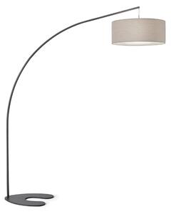 Lampada piantana da Terra Struttura in acciaio verniciato antracite DOMINO Dimensioni 190xh 220 cm - 21,5 kg Paralume Colore tessuto chiaro